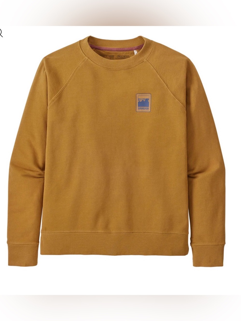 Patagonia Alpine Icon Regenerative Crew Sweatshirt Mustard Yellow Small